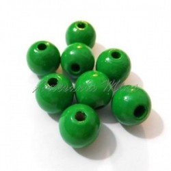 Bola madera 8 mm. verde
