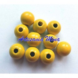 Bola de madera 8 mm amarilla