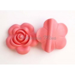 Flor de silicona 40 mm rosa